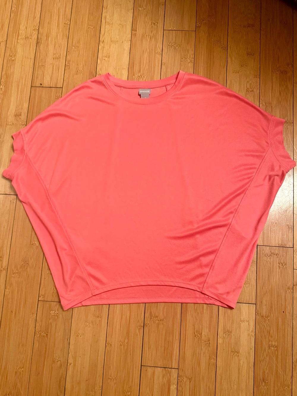Chico’s Coral Batwing Dolman Sleeve Modal Blend Jersey Top Size 1 (US M)